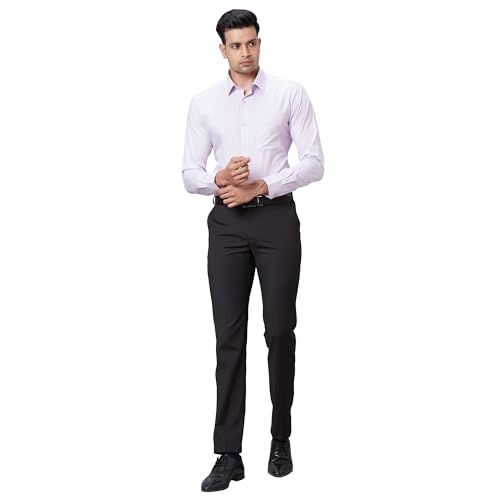 Image of Raymond Men's Pure Cotton Structure Pattern Slim Fit Semi Cutaway Collar Full Sleeve Formal Shirt