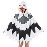 Geyoga Seagull Costume Hooded Cape Adult Halloween Bird Cosplay Accessories Unisex Animal Party Cape for Women and Men
