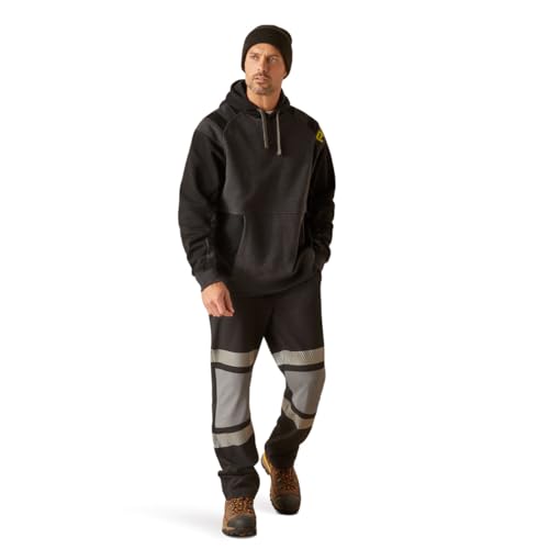 Image of Ariat Men's Rebar Workman Colorblock Logo Hoodie