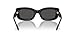 COACH Women's HC8390U Sculpted C Hardware Universal Fit Rectangular Sunglasses, Black/Grey Solid, 51 mm