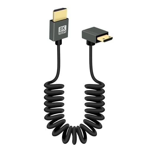 Câble mini HDMI vers HDMI spiralé 8K pour votre appareil photo