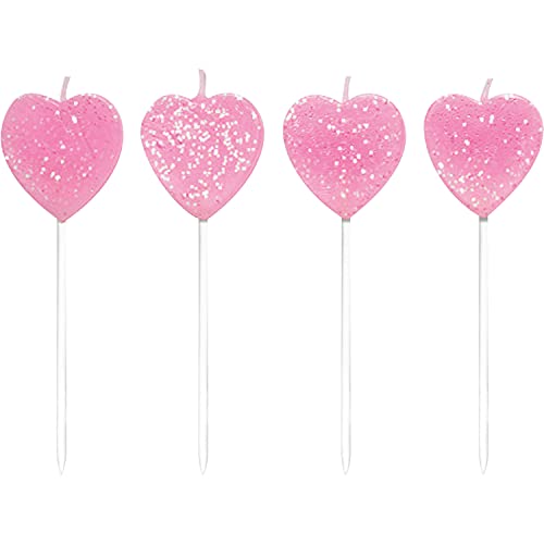 Creative Converting Pick Sets With Glitter Cake Candle, 3", Pink #TOP28