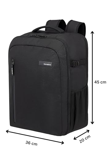 Image of Samsonite Roader Cabin Backpack 40 x 30 x 20 cm Hand Luggage for Ryanair, Wizz Air & Vueling, Underseat Bag with Laptop Compartment 15.6 Inches, 26 L, 0.70 kg, deep black, M, EasyJet