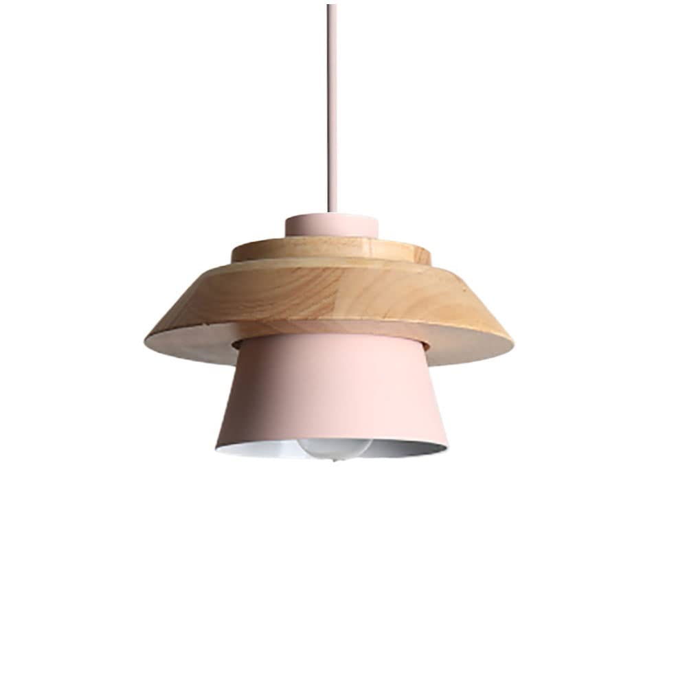 Lámpara Colgante Macaron con Pantalla De Metal Y Madera