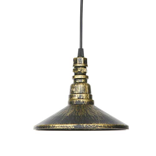 Lámpara de techo vintage E27 en bronce con tubería de hierro retro 7