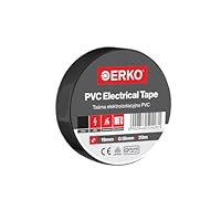 ERKO Isolierband Schwarz 19mm x 20m, Superflexibel, Extrastarke Haftung, PVC Chemikalienresistent, Universal