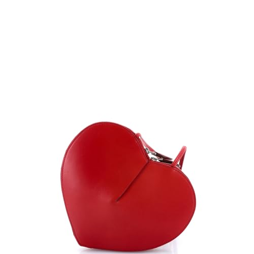 Pre-Loved Le Coeur Shoulder Bag Leather, Red3