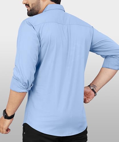 Image of Men's Cotton Full Sleeve Shirt | Regular Fit Casual & Formal Wear with Patch Pocket