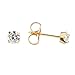 Gold Plated 4mm Prong Set Cubic Zirconia Piercing Studs - System 75