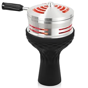 Silicone Hookah Bowl Set Premium Hookah Accessories Shisha Bowl for Smoking with Coal Tray HMD Hookah Top Bowl Heat Management Charcoal Holder with Hookah Head Bowl (Black)