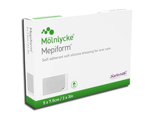Mepiform 5 x 7,5 cm vendaje de silicona para el tratamiento de cicatrices, 5 uds. vendajes para heridas