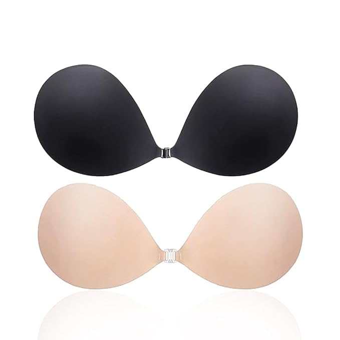 enclave Women’s Invisible Push Up Adhesive Bra Strapless Backless Silicone with Front Clip Reusable Stick On Bra-picture-55
