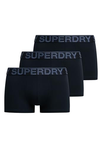 Trunk de algodón orgánico Superdry pack 3 calzoncillos bóxer hombre azul marino oscuro XL transpirable
