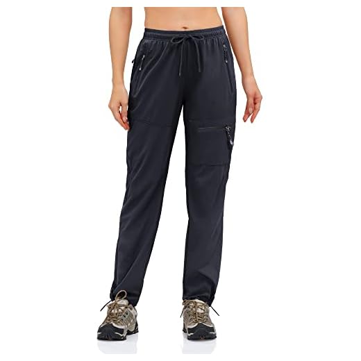 BenBoy Women's Hiking Pants Cargo Waterproof Lightweight Quick Dry Outdoor Casual Pants,KZ2946W-Darkgrey-S