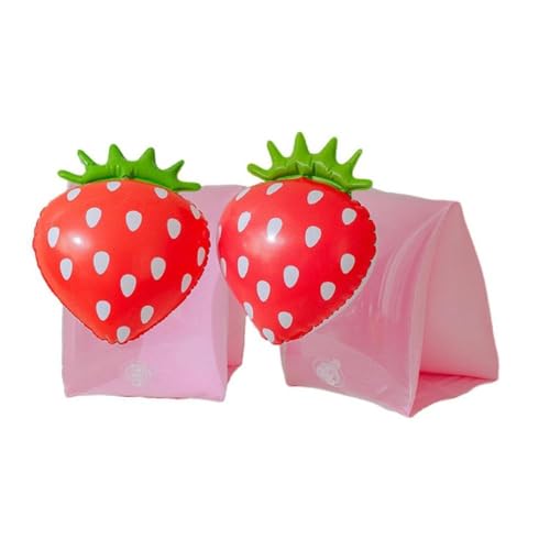 浮き輪 アームリング 用 2個セット 可愛い 用浮き輪 アームブイ スイミング補助具 キッズ 女の子 男の子 腕輪 アームヘルパー 水泳用品 水泳練習用具 2-6歳 (いちご)