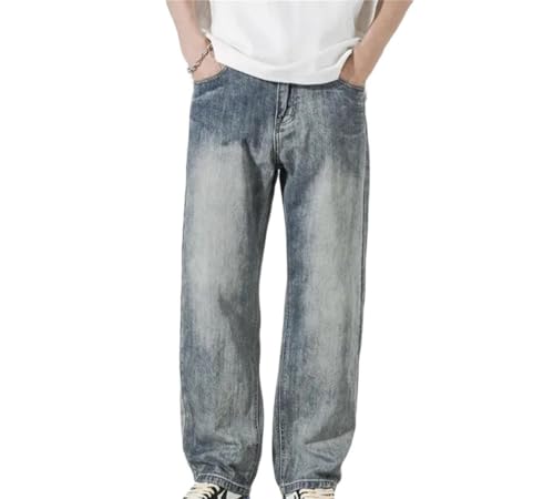 Men Harem Jeans Loose Fit Street Hip Hop Style Wide Leg Denim Pants Casual Vintage Trousers