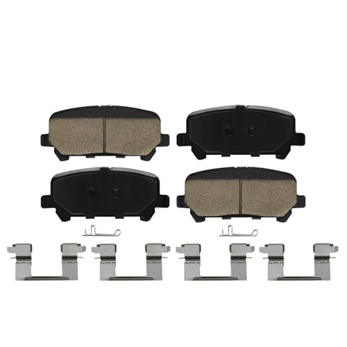 Image of Detroit Axle - Rear Brake Kit for 2015-2020 Chevrolet Colorado GMC Canyon | Drilled and Slotted Disc Brake Rotors Ceramic Brake Pads with Hardware 2016 2017 2018 2019 Replacement 12.76 inch inch Rotors