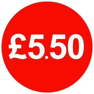 £ Red Price Stickers - 30mm - £5.50, 1000 — image 1