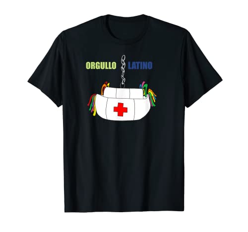Orgullo Latino diseño de piñata y forma de gorro de enferme T-Shirt