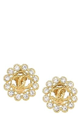 Chanel, Pre-Loved 'CC' Diamond Flower Earrings