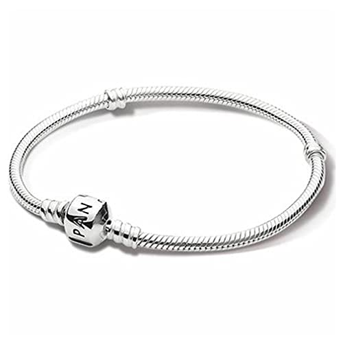 Certificate 100% Original Sterling Silver Snake Chain Diy Charm Pandora Bracelet For Women Gift Silver Jewelry Lhb