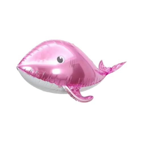 Image of Party Decorz Pink Whale 4D Foil Balloon Big Size (18X39 Inch,1 pcs) Ocean Animal Theme Birthday /Party Foil Balloon For Children Birthday Party Decoration