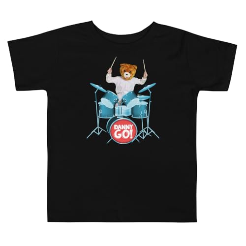 Danny Go! Baby Toddler Bearhead Drummer Short Sleeve Tee Shirt Black