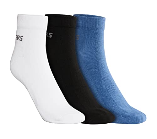 Image of SKECHERS SOCKS - PACK OF 3 MENS NON TERRY ANKLE (S20043ID-WBKB L)