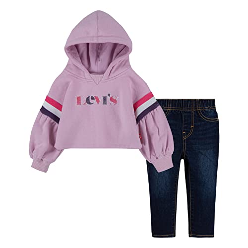 Levi's baby-girls Hoodie and Denim 2-piece Outfit Set