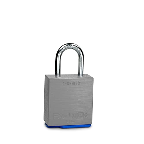 Image of PACLOCK's 1-Series Padlock, High Security Rotating Disc, 1-3 /16 inch Tall Hard. Stainless Steel Shackle, Exclusive Key Number, Keyed Differently w / 1 Key, Silver