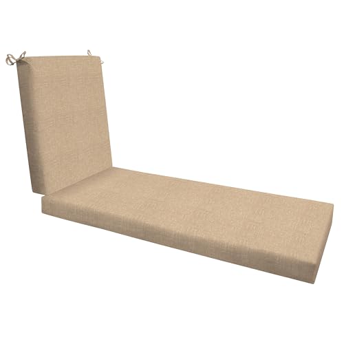 Honeycomb Outdoor Essentials Chaise Lounge, 21 x 70, Hampton Texture Neutral Chair Cushion for Patio Furniture