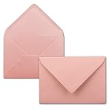 Lot de 50 enveloppes B6 - 17,5 x 12,5 cm - Vieux rose - Fermeture humide avec rabat pointu - 120 g/m² - Pour mariage, cartes de vœux, invitations