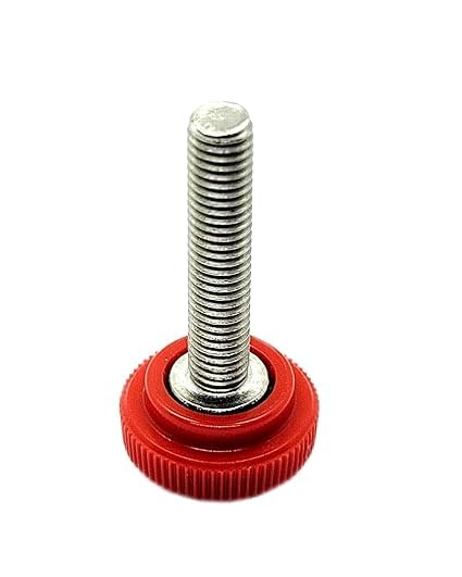 M5 x 25mm Red Thumb Screws with Knurled Knob - 5mm Knurled Thumb Screw - SS Thumb Screw M5 Thumbscrews Threaded Knurled Knob Screw Thumbscrew (12)