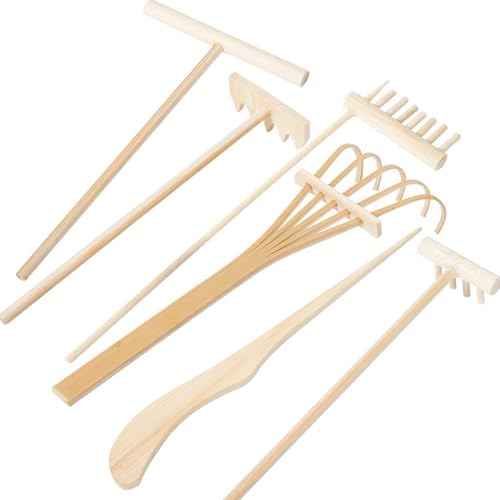 Conjunto Mini Rastrillos Zen de Madera 6 Piezas miniatura 1