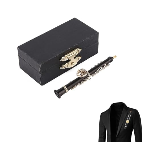 Gsycle Broche De Instrumento Musical En Miniatura, Diseño En Forma De Oboe, Mini Broche, Instrumento Musical Artesanal Con Caja De Almacenamiento Broches Para Mujer Para Reunión Decoración De Ropa