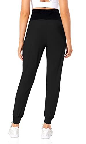 V Vocni 20220609-004 Maternity Jogger Pants Women'S Quick Dry Lounge Joggers Pockets Cargo Sweatpants Casual Workout Clothes Black X-Large thumb #5