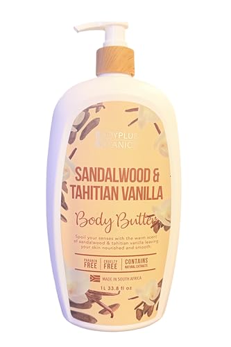 BOTANICS Vanilla & Sweet Cherry, Pistachio Body Butter, Paraben Free, Cruelty Free, 1L 33.8 fl oz (Sandalwood)