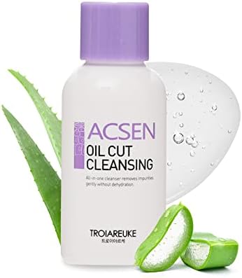 TROIAREUKE ACSEN Oil Cut Cleansing 1.86 Fl. Oz., Hypoallergenic, Surfactant-Free, and Oil-Free Face Wash and Makeup Remover | Hydrating Cleansing Gel For Sensitive and Acne Prone Skin