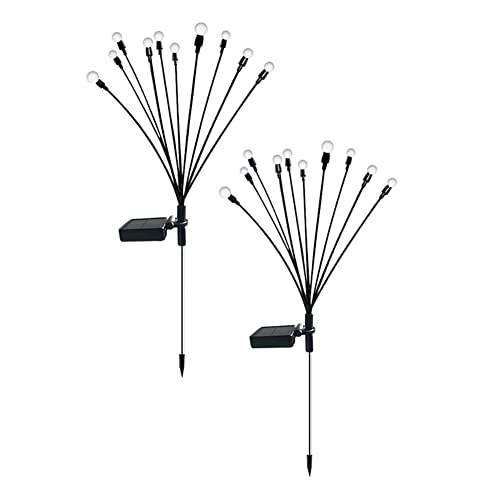 Jowsst 2 unidades 10 luces solares con luces de luz, 10 LED al aire libre Solar Swinging Garden Lights