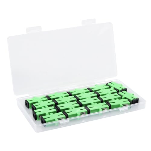 Coupleur fibre optique monomode SC APC Simplex Lot de 18 adaptateurs réseau avec panneau
