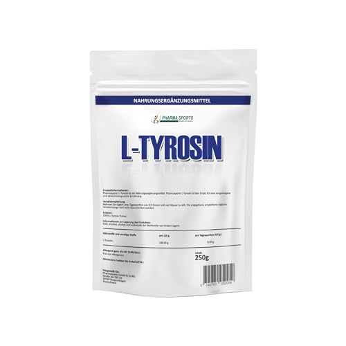 L-Tyrosin Pulver | 250g | 100% vegan | Aminosäure | Produktionsfrische Ware | Glutenfrei | Laktosefrei | OHNE Hilfs- u. Zusatzstoffe