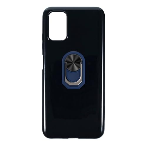 UOGNADGD Flexible Case + Ring Holder Compatible with HTC Desire 21 Pro 5G Phone Shockproof Cover & Magnetic Mecha Style Finger Grip Kickstand (Black+BlueRing)