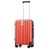 Hanke 20 Inch Carry On Luggage 22x14x9 Airline Approved Lightweight PC Hard Shell Suitcases with Wheels Travel Luggage Rolling Suitcase Travel Luggage Bag Christmas Gifts for Birthday （Orange）