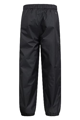 Mountain Warehouse Waterproof Fleece Lined Kids Trousers - Breathable Girls & Boys Pants, Taped Seams, Warm - for Spring Summer, Walking, Travelling, Hiking Black Kids Size 9-10 Years - Image 3