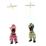 FOYTOKI Funny Pirate Marionette Puppet 2pcs Wooden String Puppets for Kindergarten Theater Random Style