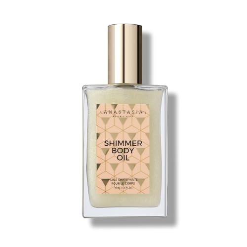 Image of Anastasia Beverly Hills Shimmer Body Oil - Lightweight Body Glow Oil for a Sun-Kissed Luminous Sparkle and Silky-Smooth Skin - White