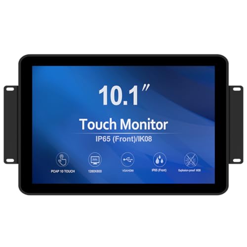Image of GreenTouch 10.1 inch 10 Points Front Waterproof Industrial Open Frame PCAP Touch Screen LCD Display Monitor 1280x800 Black