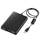 Leikurvo Unità floppy esterna USB portatile FDD 1,44 MB 3,5 pollici, Slimline Floppy Disk Drive esterno lettore di schede per computer esterno rimovibile compatibile con PC e MAC, Plug and Play, nero