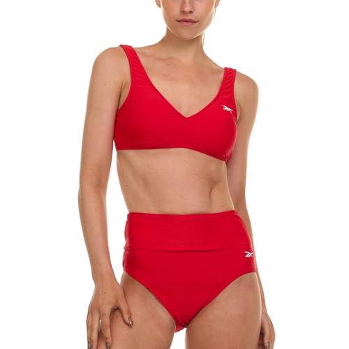 Reebok Bralette Bikini Sets for Women, High Waisted Bikini Bottoms, Womens Swimsuits Athletic Sporty Bathing Suit
