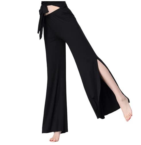 Pantaloni Da Ballo A Vita Alta Per Donna – Modelli A Gamba Larga Con Glitter, Elasticizzati E Floreali, Perfetti Per Danza, Rave, Fitness E Tempo Libero